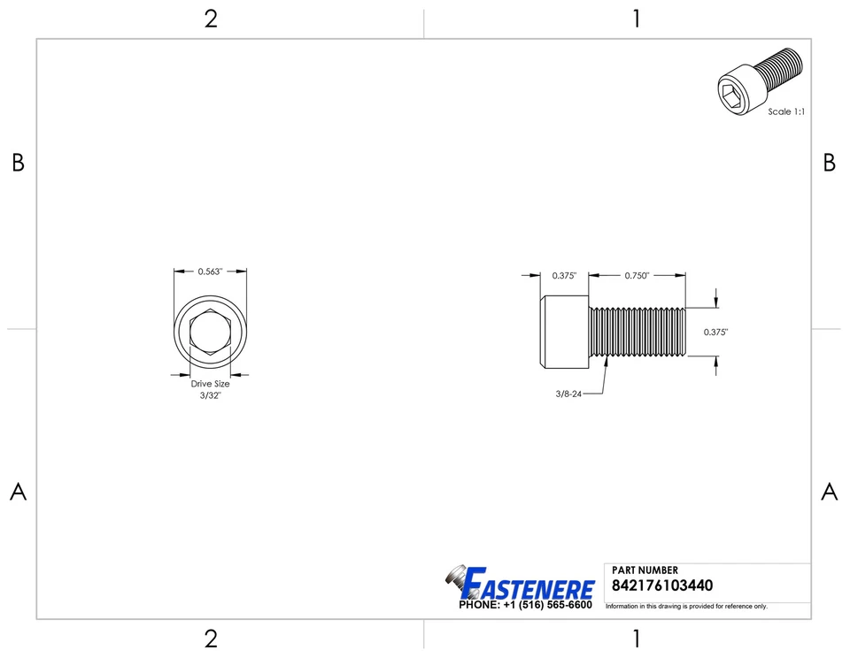 3/8-24 Socket Head Cap Screws Allen Hex Drive Stainless Steel Bolts All Lengths