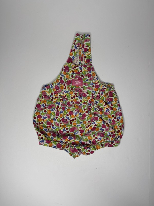 Vintage OshKosh B’gosh Baby Bubble Romper All Over Fruit Print Made In USA 24M