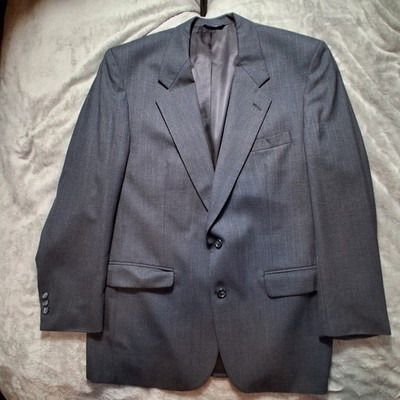 Christian Dior Monsieur Pinstripe Blazer Mens Charcoal Grey 2 Button Sport Coat