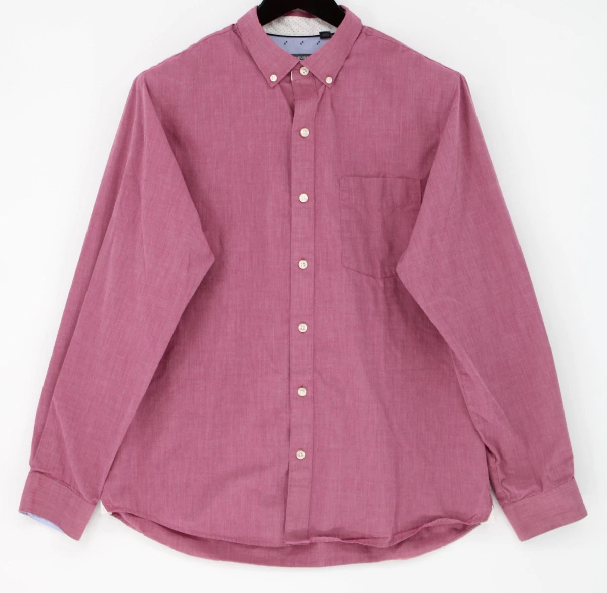 Classic Van Heusen men's long sleeve button-up shirt in a gray