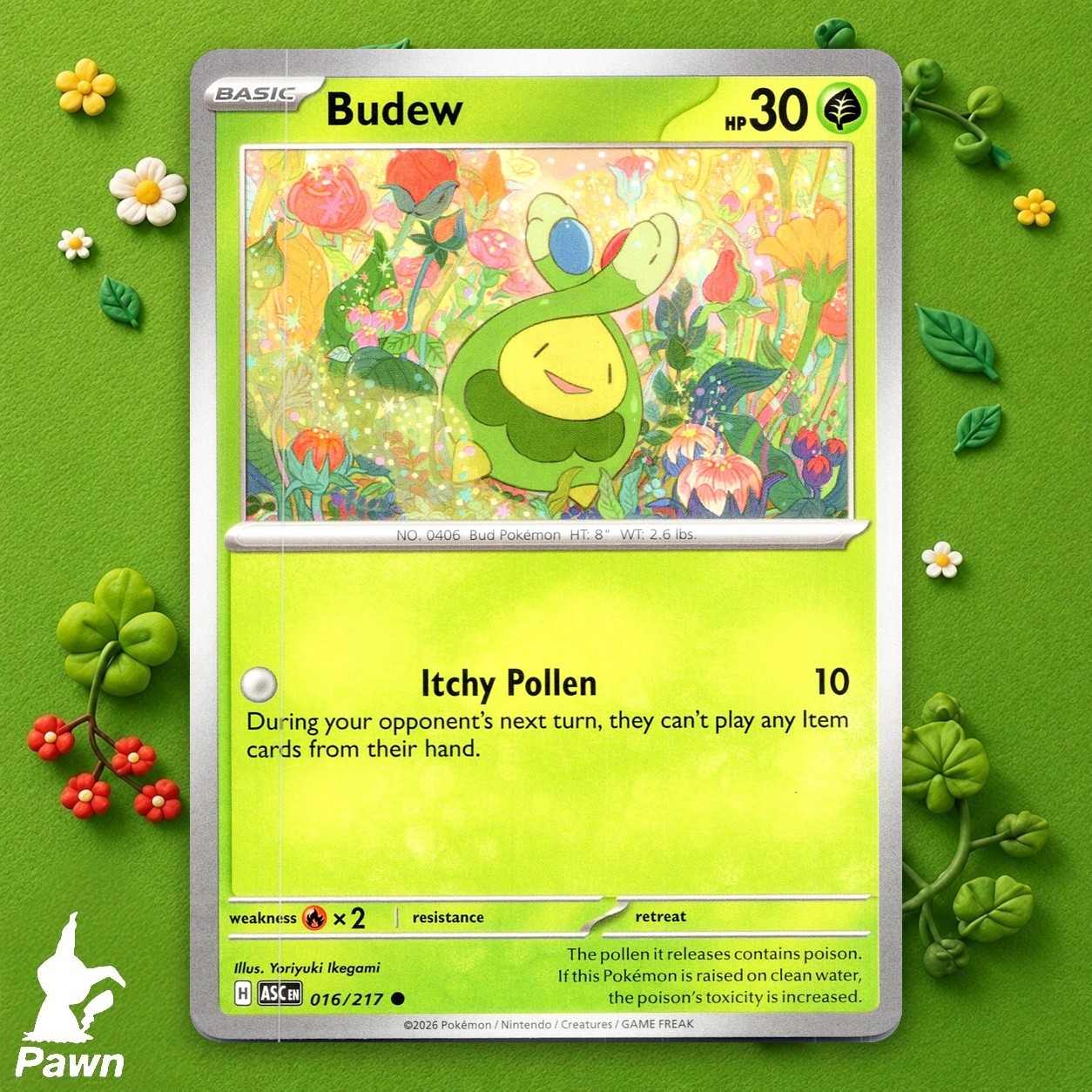 Budew Common Ascended Heroes 16/217 Pokemon TCG Card Near Mint