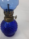 Vintage Miniature Cobalt Blue Hobnail Glass Oil Lamp 8” — photo 4