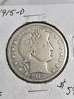 1915 D Barber Half Dollar 50c Very Good Taken From Storage Needs A New Home 🔥