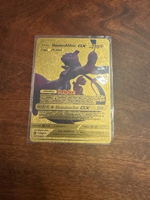 Mewtwo & Mew GX (270 HP) Tag Team Gold Foil Card