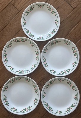 Corelle Corning Winter Holly Days 6 3/4  Bread/Dessert Plates SET NEW