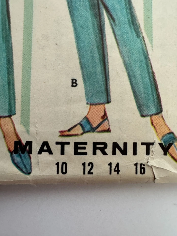 Butterick Sewing Pattern 2296 Maternity Pants Bermuda Shorts Size 12 Vintage UC - Image 2 of 4