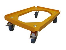 Scooter de transporte 600x400 scooter de caja - amarillo - 4 direcciones (2x fijadores) hasta 375 kg