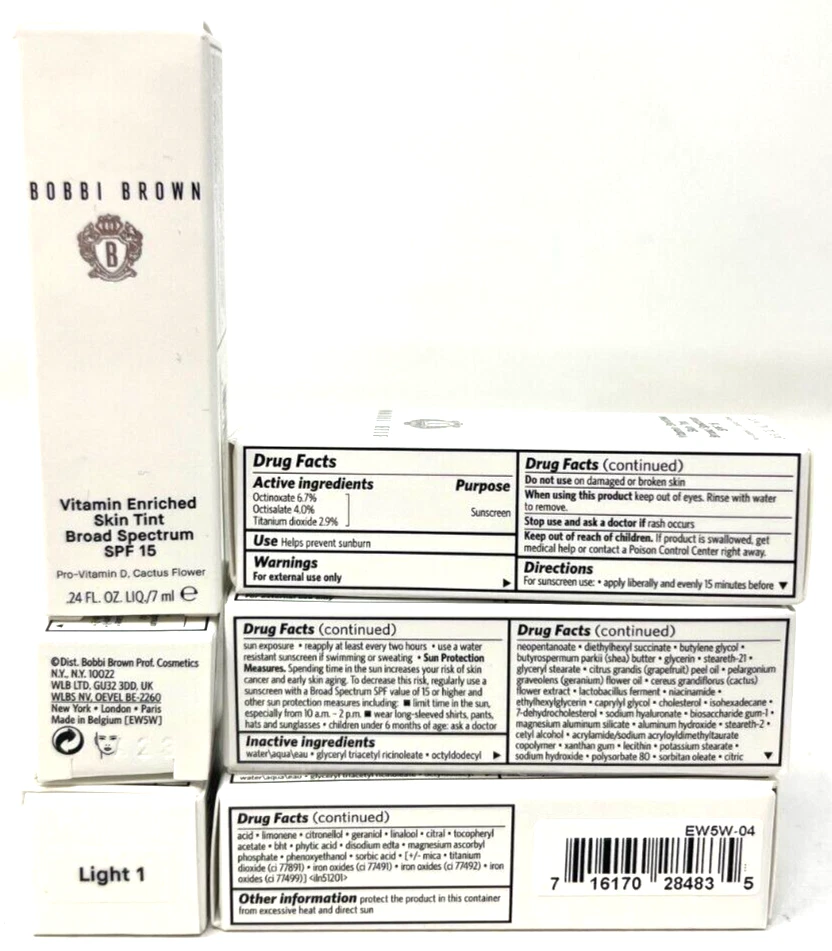 (6) Bobbi Brown Vitamin Enriched Skin Tint New In Packaging 0.24 fl oz Light 1 - Image 3 of 3