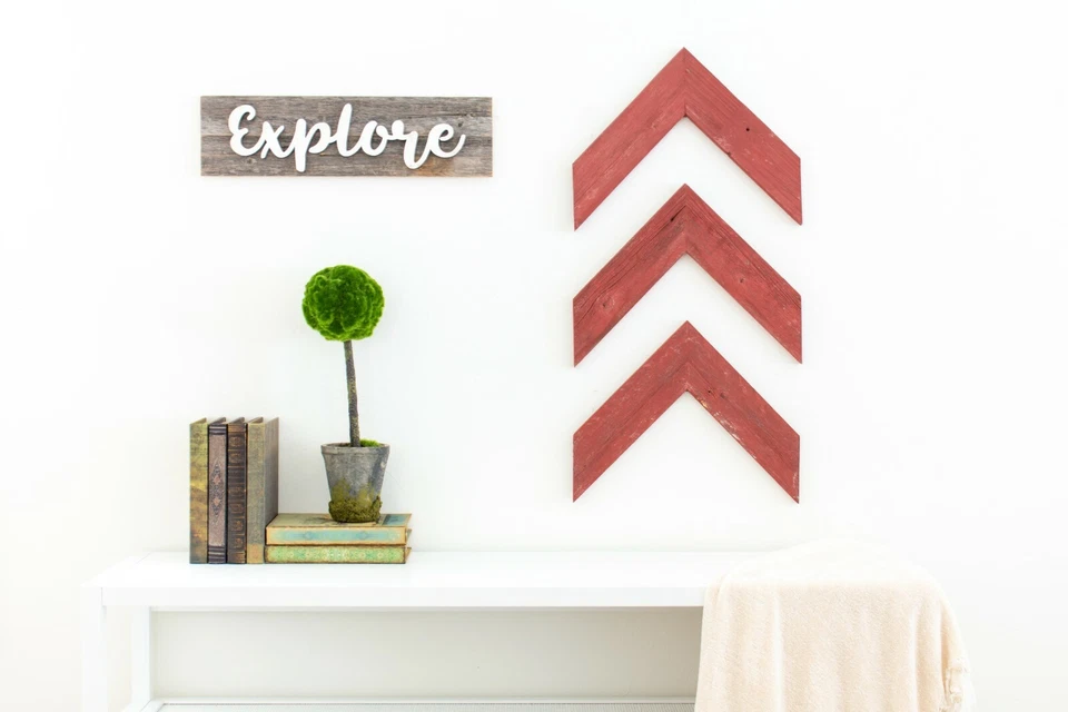 BarnwoodUSA Rustic Farmhouse Decorative Wood Chevron Arrows (Set of 3), 6 colors - Image 3 of 4