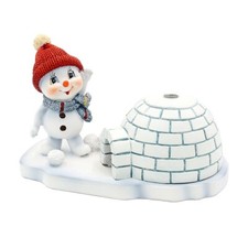 ~ LUSTIGES SCHNEEKIND Rauch-IGLU Schneemann Figur Räucherhaus rote Mütze