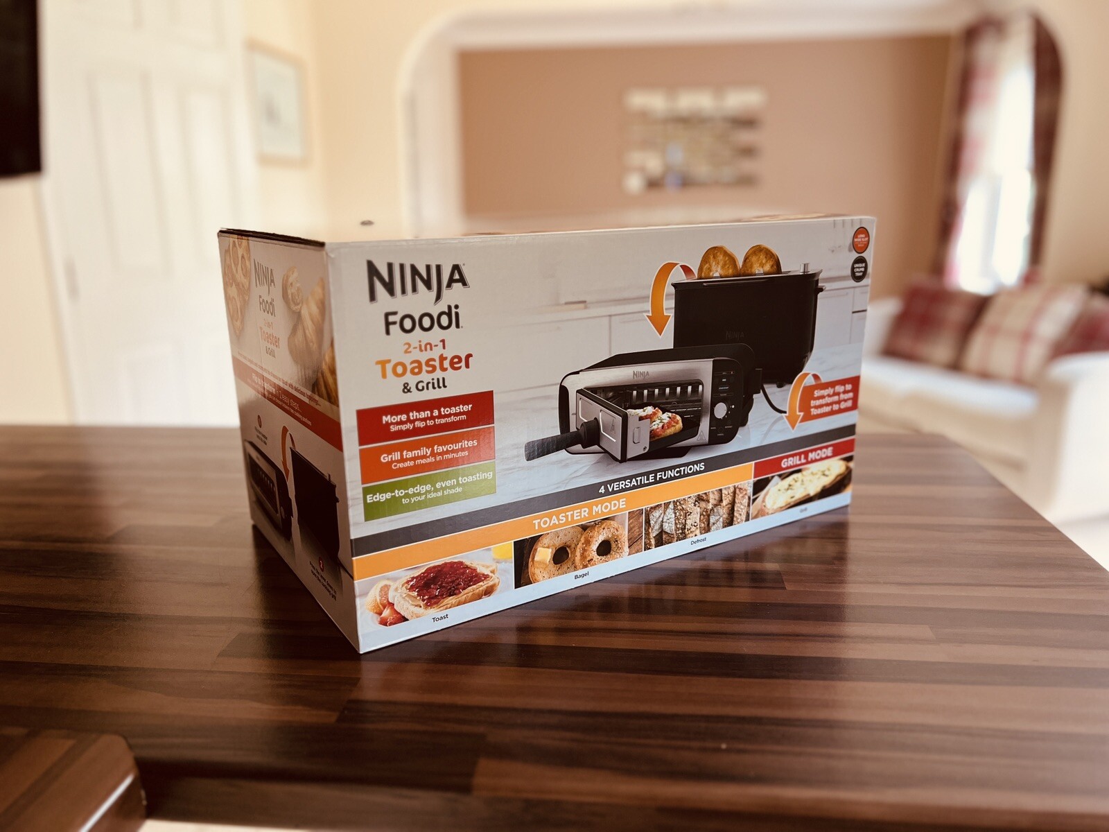 Ninja Foodi 2in1 Toaster & Grill Black ST100UK Toast Bagel Defrost