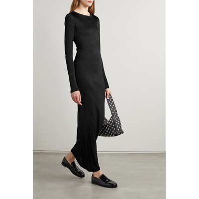 KHAITE Retro Long Dress Slim Fit Buttocks Wrapped Style Dress for Women Spring