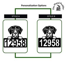 GSP Address Sign - Detailed Dog Design with Custom House Numbers - Made in USA