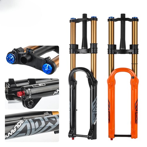 DH MTB Air Oil Suspension Forks 180mm Travel Damping Rebound Adjustable Forks
