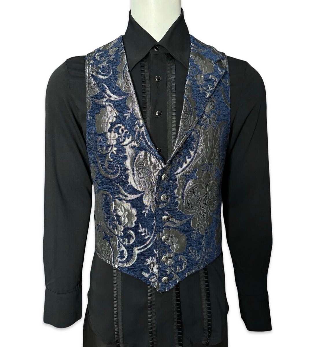 Midnight Blue Tapestry Skinny Necktie Midnight Blue Tapestry Skinny Necktie