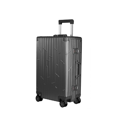 Koffer Aluminium Reisekoffer Space Grau Gundel Alu Trolley Check-in 66x43x23cm