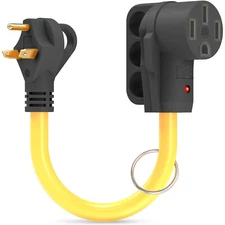30 Amp Male - 50 Female Extension Cord Plug Power Adapter 3 to 4 Prong Generator