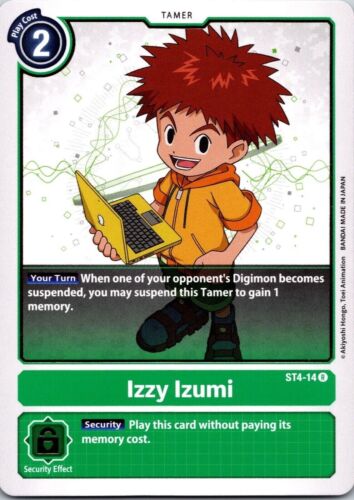 Tarjeta Digimon Izzy Izumi ST4-14 Rara Verde Tamer CCG  - Imagen 1 de 2