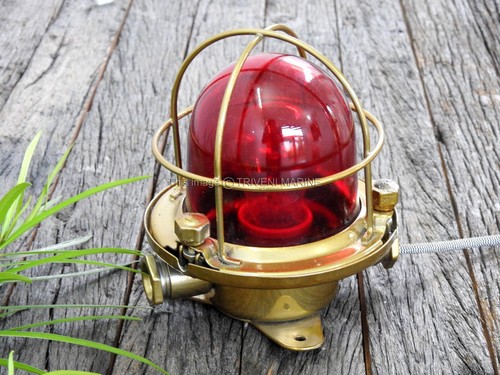 Ship Salvaged Old Brass Finish Vintage Indoor/Outdoor Ceiling Deck Light Russian - Picture 6 of 12