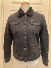 Wrangler Women's Denim Sherpa Jacket Black New Size Small