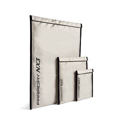 3 Pack Mega Kit NX3 Triple-Layer Cyber Fabric Faraday Bags - Fast, Easy Acces...