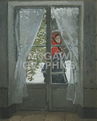The Red Kerchief Mrs. Monet, Claude Oscar Monet, Wall Decor Art Print 14" x 11" - Picture 2 of 2