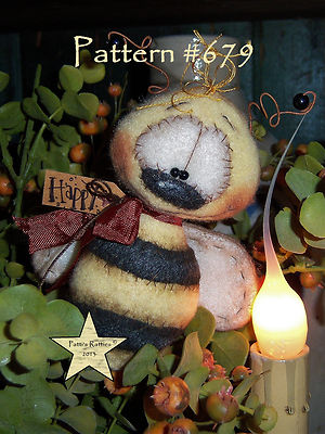 Patti's Ratties Primitive Bumble Bee Bug Ornament 4'' Doll Paper Pattern 679