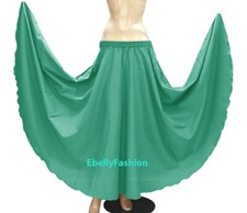 Turquoise Cotton 360 Full Circle Long Skirt Belly Dancing Clothing Tribal Costu