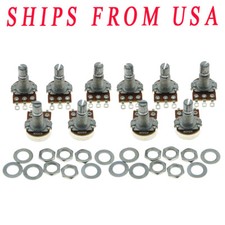 KAISH 10xA500K Audio Guitar Mini Pots Long Split Shaft500K Guitar Potentiometers