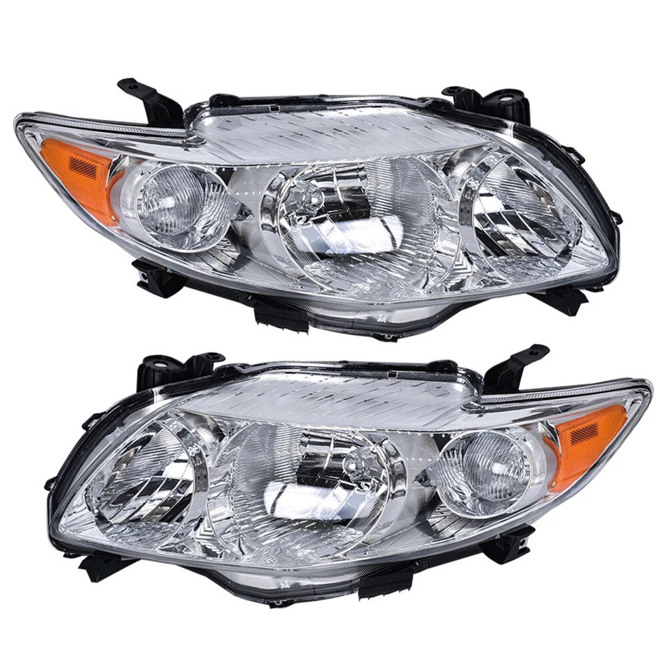 Faros izquierdo + derecho para Toyota Corolla 2009-2010 tipo halógeno carcasa cromada Foto 3 de 4