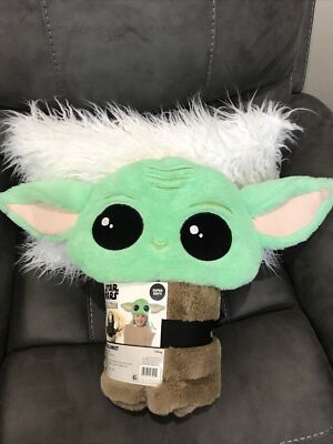 STAR WARS THE MANDALORIAN BABY YODA Hooded Blanket 30inx50in New