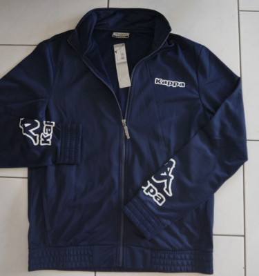 KAPPA LARGE Herren Trainingsjacke Gr. L Sportjacke Pullover Logo  Blau