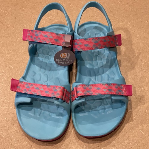 NWT Merrell Sandals Girls teens 7 Blue Pink Water Teva Shoes Hydro Drift Big Kid - Picture 3 of 4