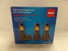NEW RCA 2162-3BKGA Element Series DECT 6.0 Cordless Phone and 2 Handsets 3 HS 
