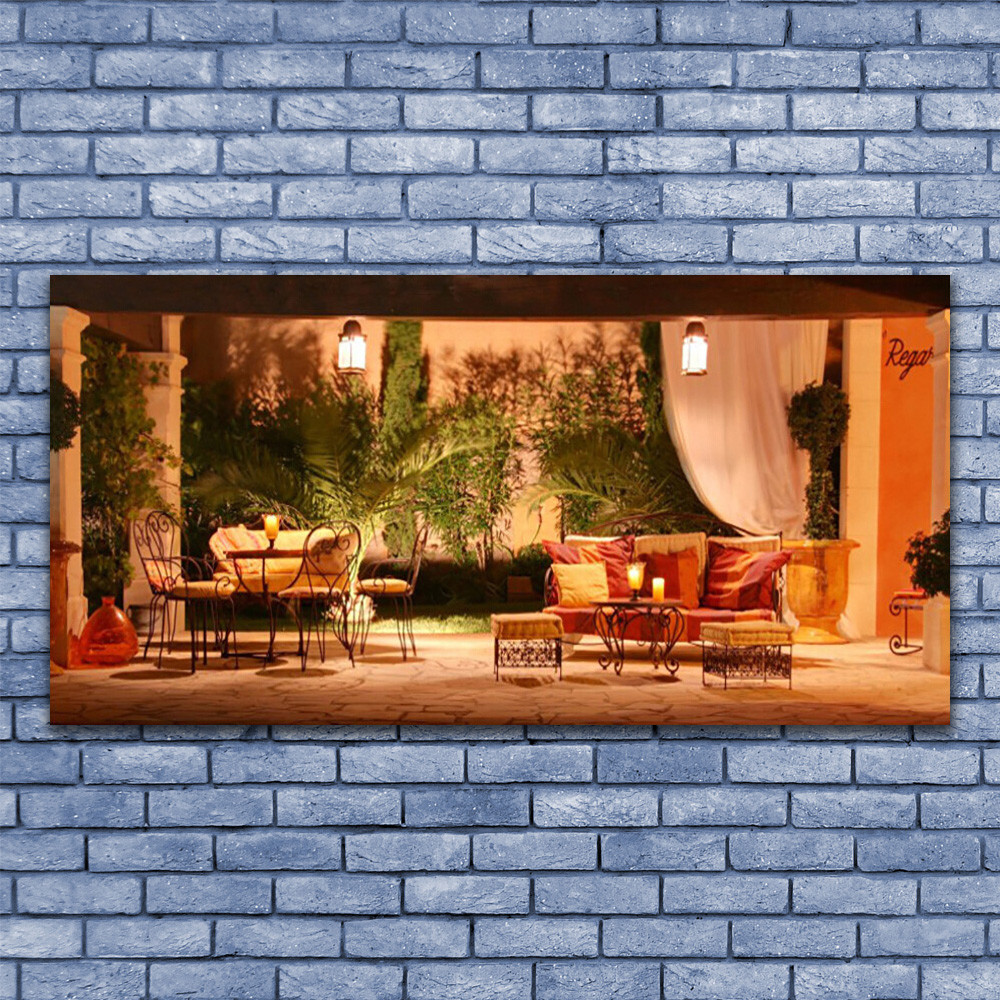 Tableau plexiglas architecture restaurant 140x70 cm pour décoration murale