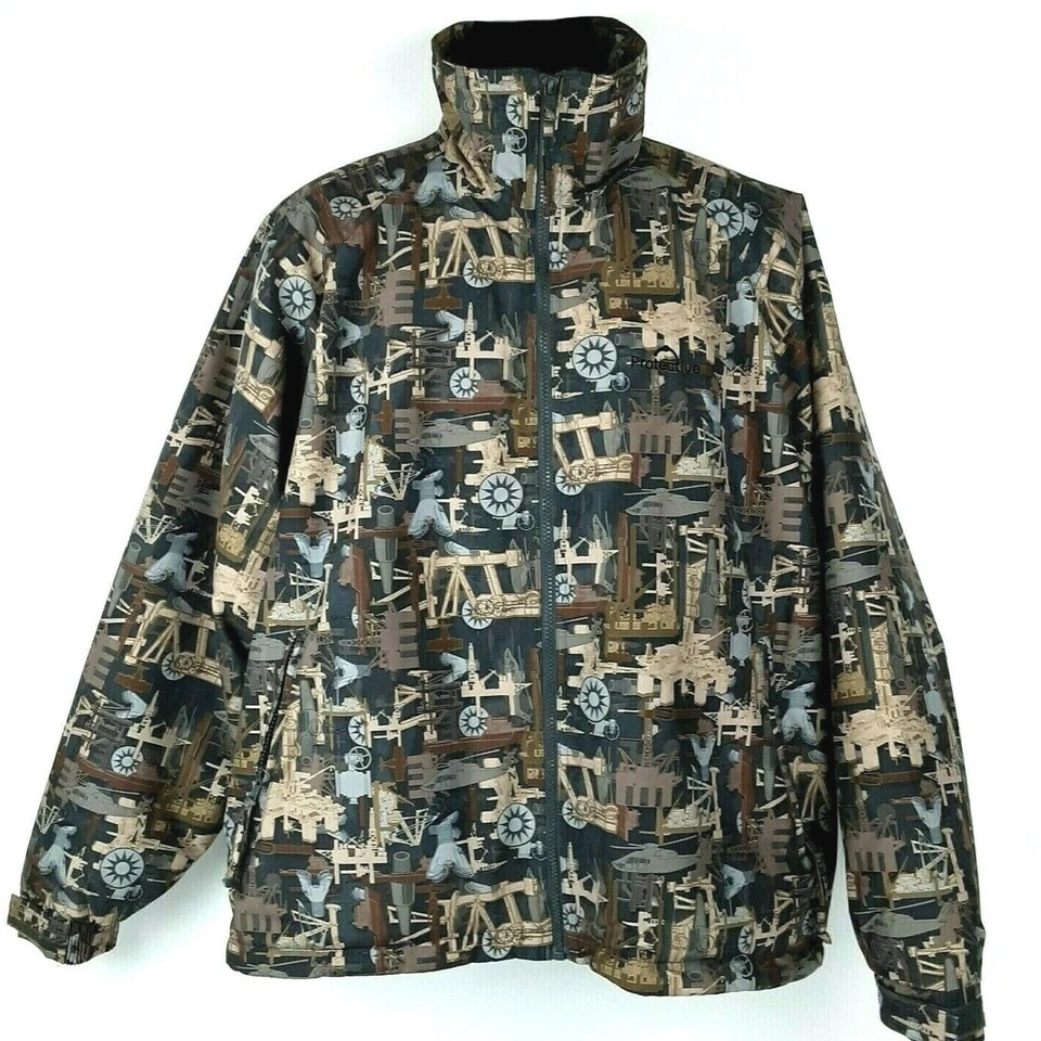 Men's Jacket Puffy  -Camo-HUNTING - Full Zip- Oil Field -WARM JACKET NWT - Image 2 of 4