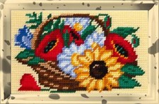 DIY Needlepoint/Tapestry Kit "Wildflowers in a basket" 5.9"x9.8", Bambini