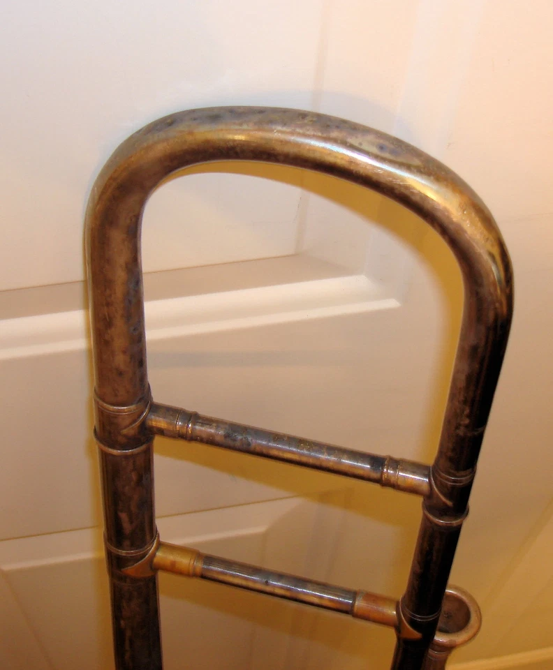 1903 CG Conn Trombone SN76726  Silver Plate W/ Original Leather Case - Image 4 of 4