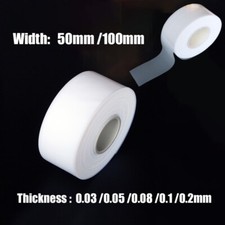 White PTFE Film Plastic Sheet 0.03/0.05/0.08/0.1/0.2mm Thickness, 50/100mm Width