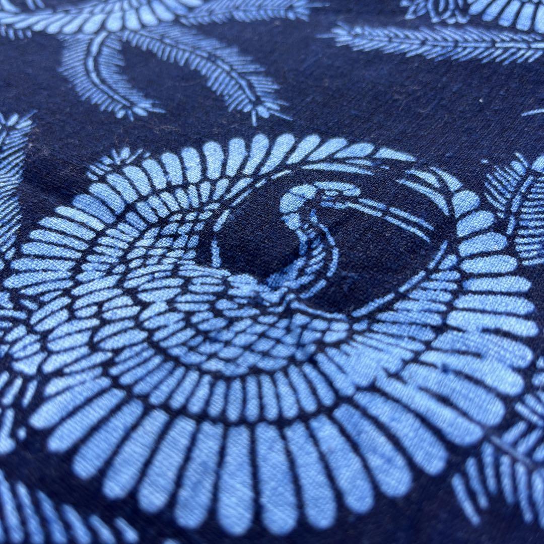 Vintage Japanese Textile Aizome Indigo Blue Fabric Scrap 82×33cm