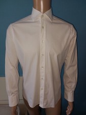 CAMICIA UOMO BIANCA MANICA LUNGA MARCA PRADA MILANO TAGLIA S COLLETTO 38 CM