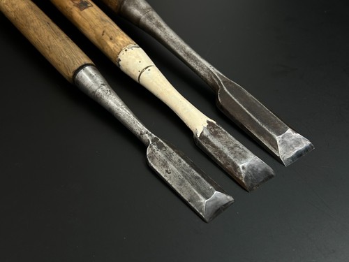 Vintage Japanese Chisel 3set Nomi /Hand Plane Saw Iron Hammer Hand Tool/d56 - Picture 21 of 24