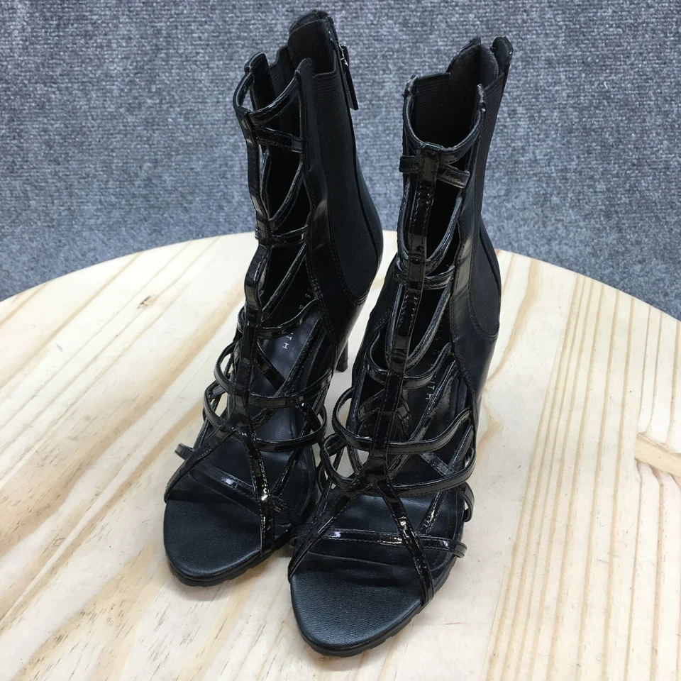 Sandalias Charles & Keith Mujer 35 Gladiador Cuero Negro Tacones de aguja Informales Foto 3 de 4