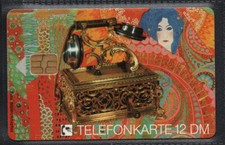 TK187 E 07 08.92 Telephone Gold Plated in Vatican, Telephone Card Full 12 DM