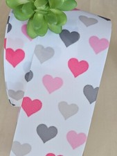 5/8, 7/8, 1.5  3" 1 YD Valentine's Day Grosgrain Ribbon Valentine Hearts Bows