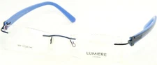NEW LUMIERE EYEWEAR ITALY 1804 BLUE EYEGLASSES GLASSES RIMLESS 49mm (NOTES)