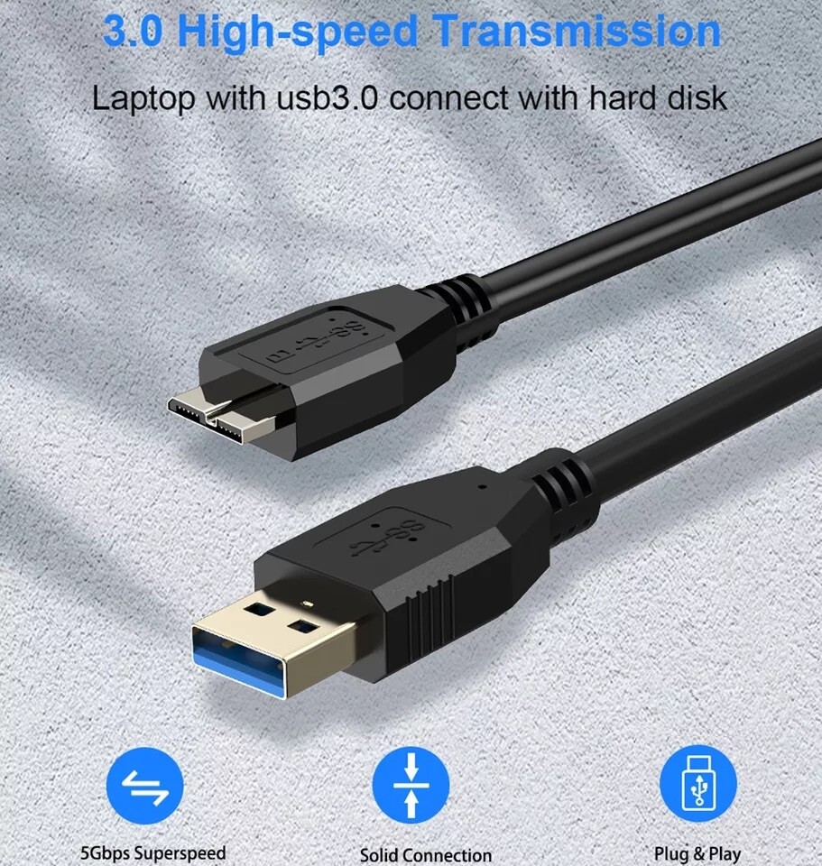 for WD Western Digital My Book Essential Mini USB 3.0 a to Micro B 