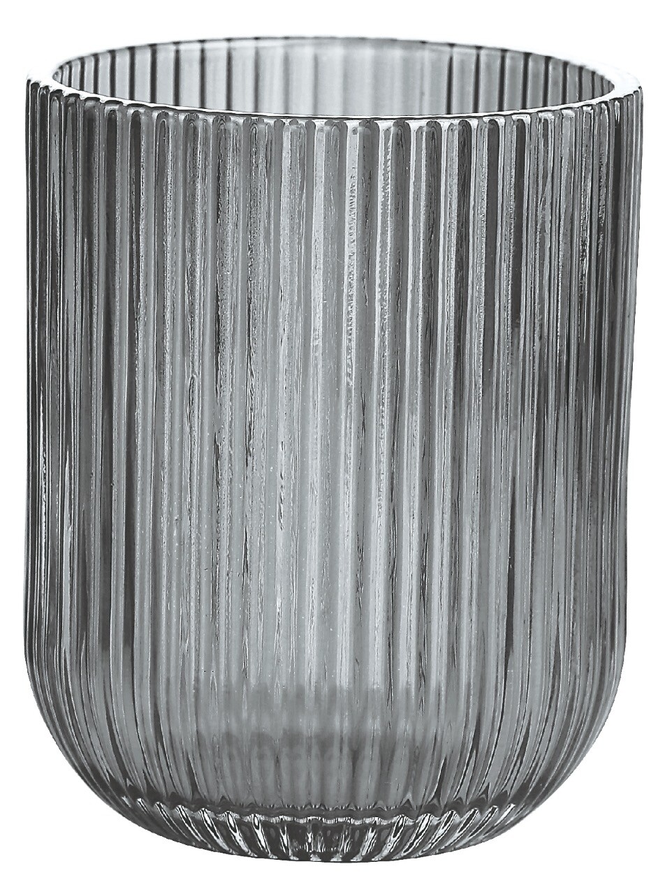 280 мл, Боросиликатное стекло, Hitzebeständig Trinkglas - Рельефное круглое черное стекло