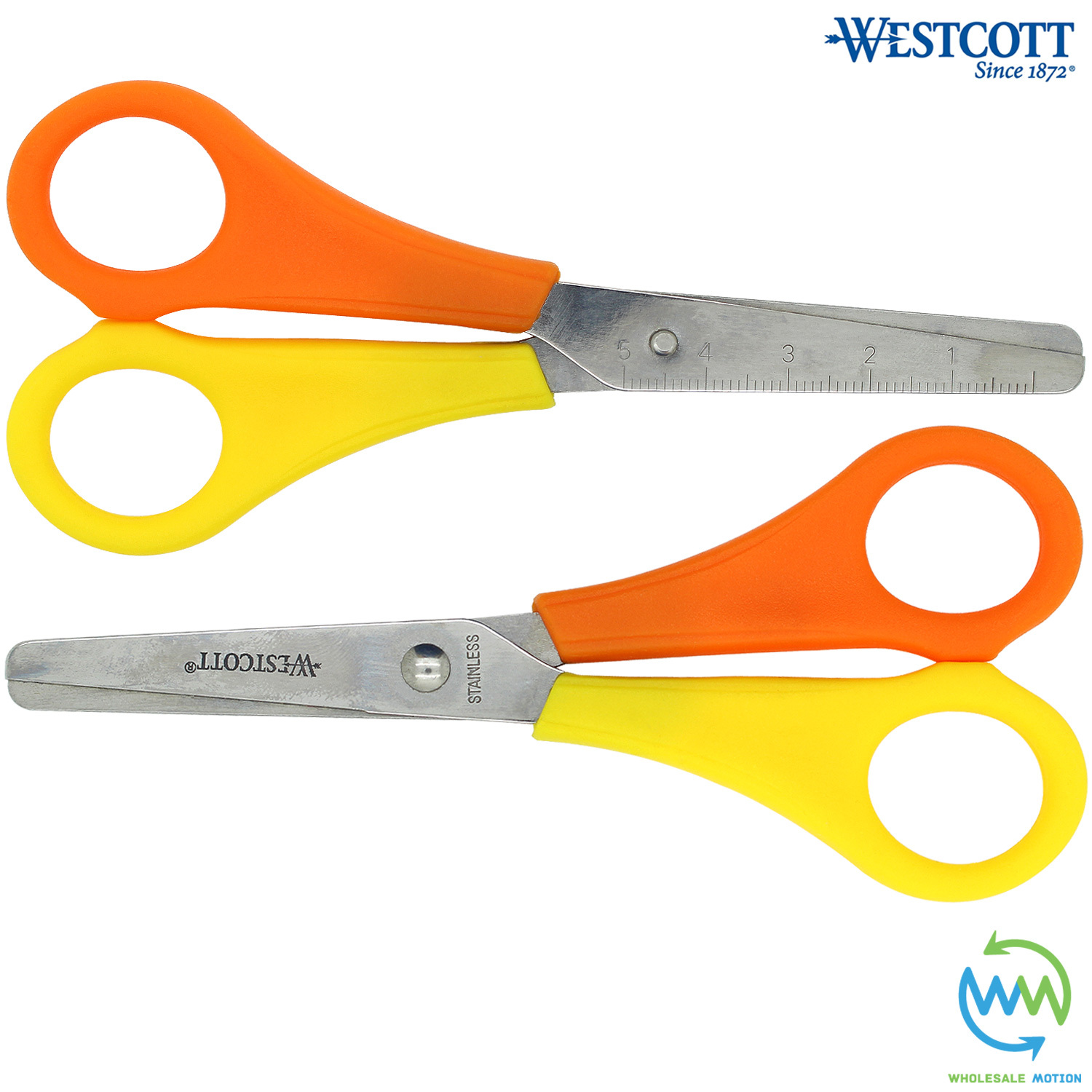 1 Pair LEFT HANDED Children's Scissors SAFETY School Children Kids