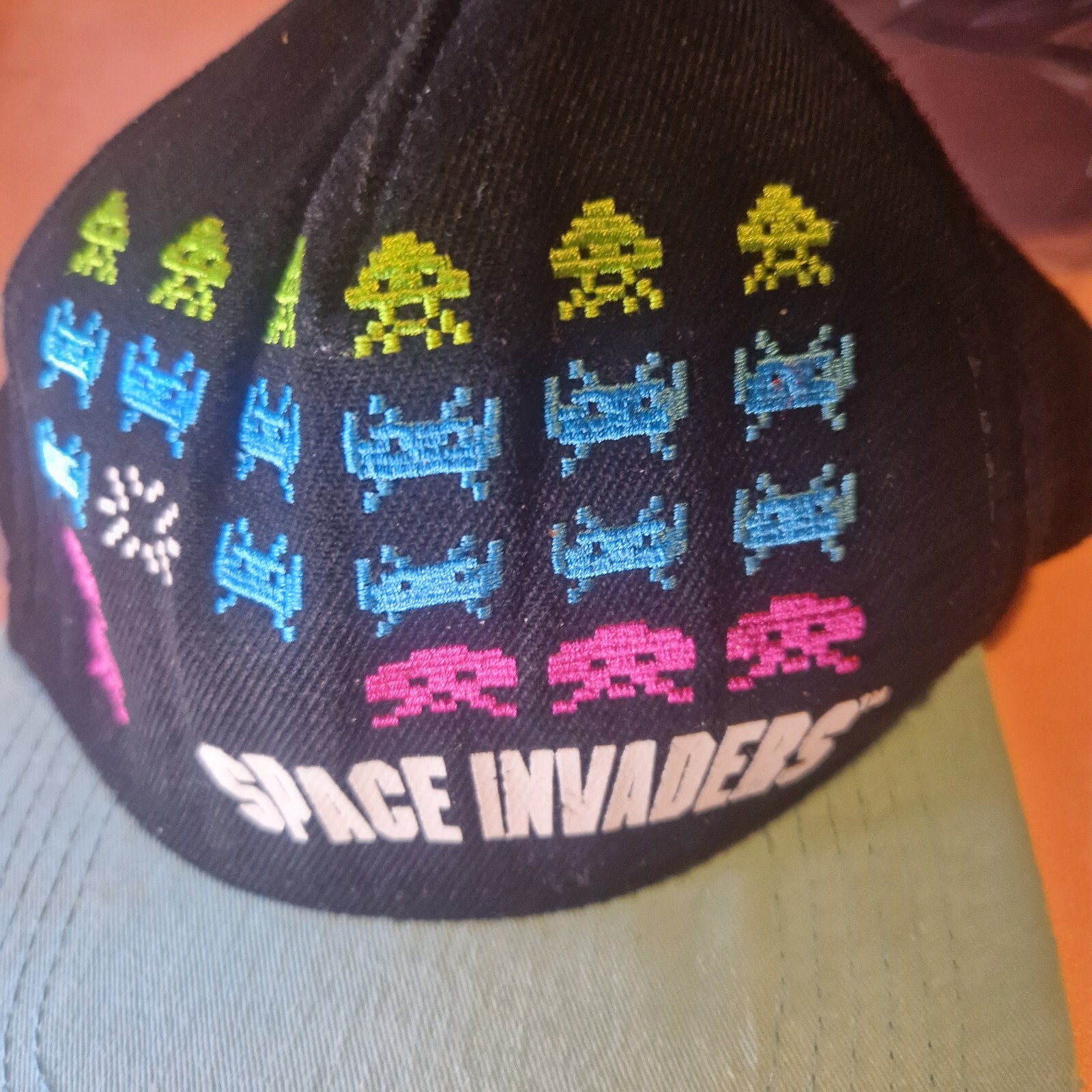Space Invaders Adjustable One Size Baseball Cap U… - image 9